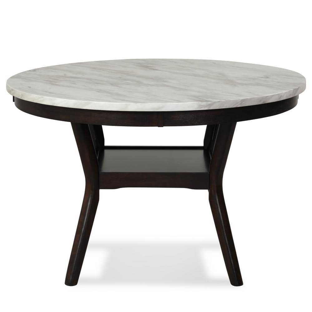 Celeste 5-Piece Blue Velvet and Faux Marble Dining Set
