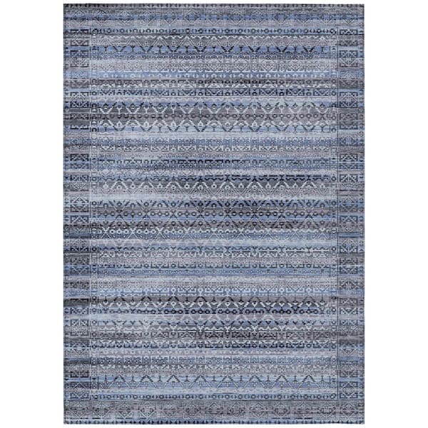 Addison Rugs Chantille Machine Washable Indoor/Outdoor Abstract ACN2101 Blue 8 ft. x 10 ft. Area Rug