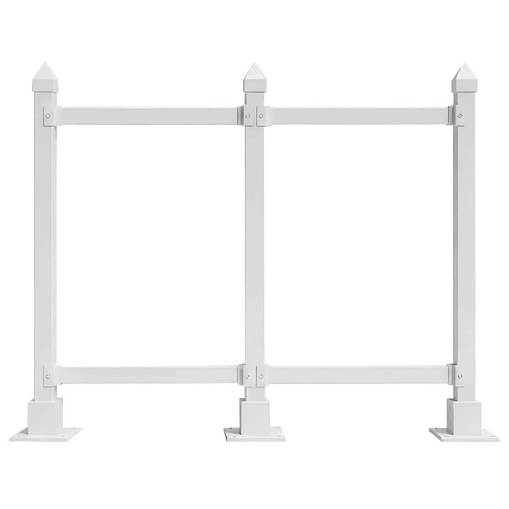 SnapFence Quick Assembly, White PVC Modular Surface-Mount Fence