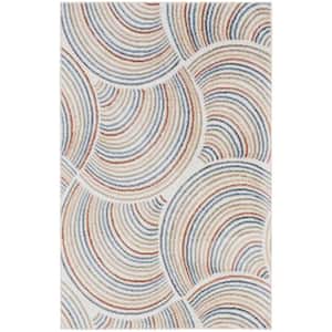 Astra Machine Washable Ivory/Multi 2 ft. x 4 ft. All-Over Design Contemporary Kitchen Area Rug