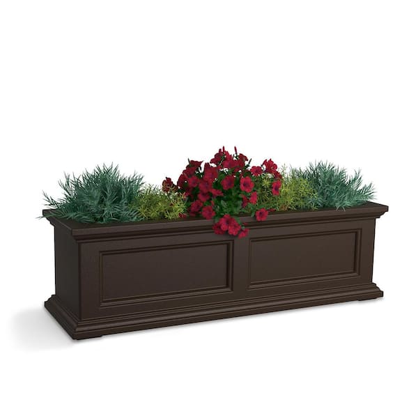 Mayne Fairfield 36 in. x 11 in. Self-Watering Espresso Polyethylene Window Box