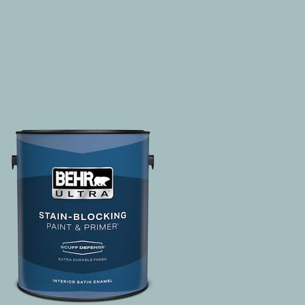 BEHR ULTRA 1 gal. #PPU13-13 Oslo Blue Extra Durable Satin Enamel Interior Paint & Primer