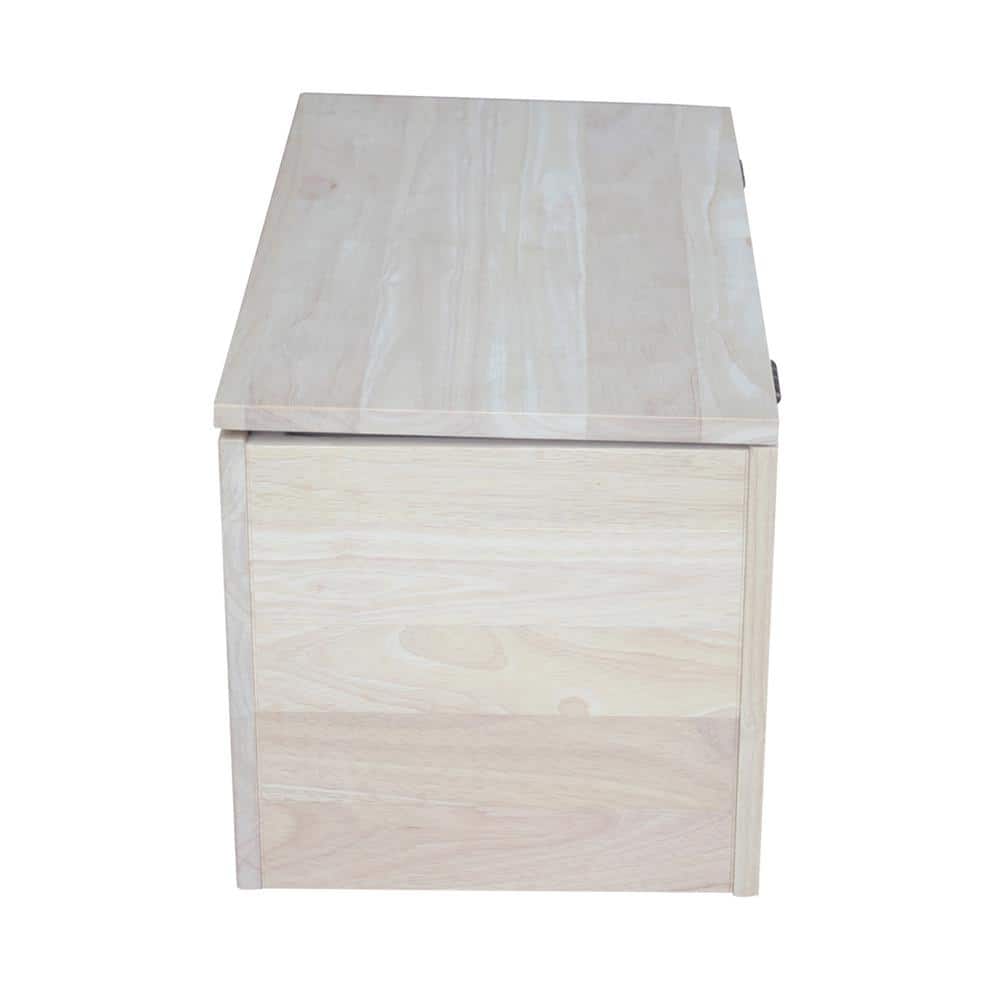 Unfinished Solid Wood Kids Toy Storage Bench 22"