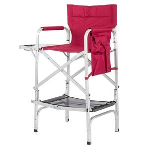 Rose Red Folding Metal Director Beach Chair