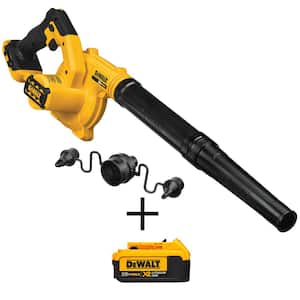 20V MAX Cordless Compact Jobsite Blower 135 MPH 100 CFM and (1) 20V MAX XR Premium Lithium-Ion 4.0Ah Battery