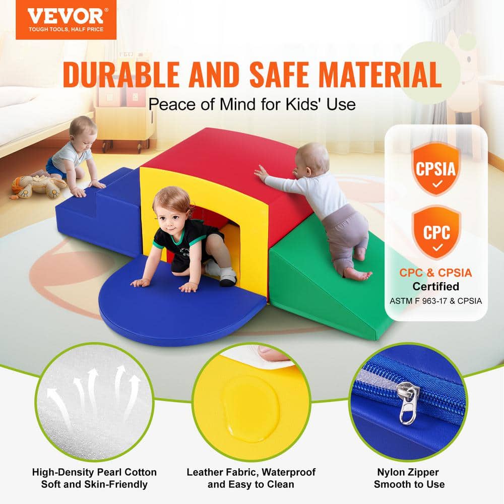 Colorful Foam Climbing and Tunnel Play Set for Toddlers