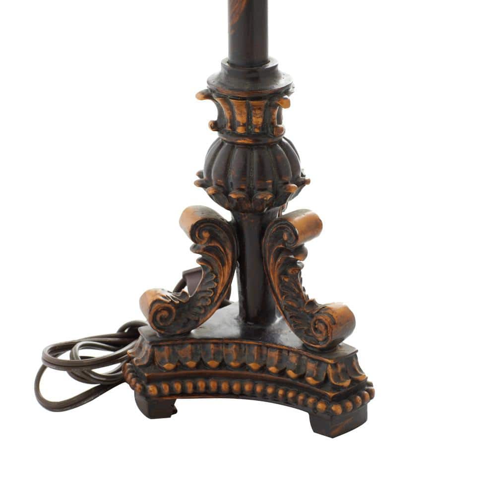 31" Bronze Antique Style Buffet Lamp with Beige Shade
