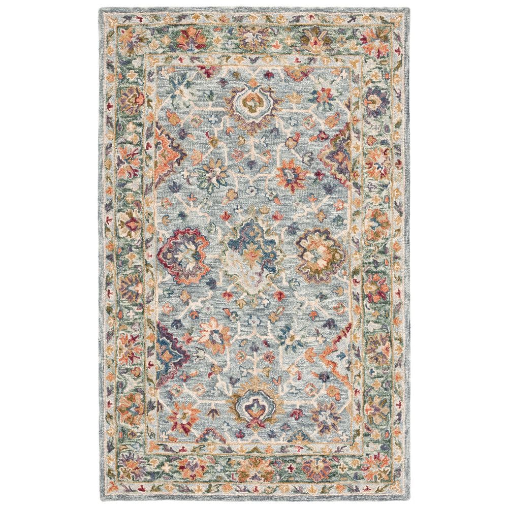 UPC 195058407038 product image for Aspen 5 ft. x 8 ft. Gray/Green Garden Border Area Rug | upcitemdb.com