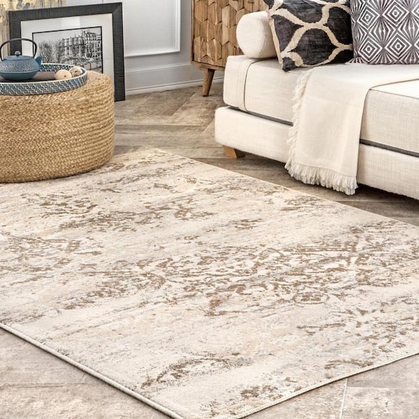 Vintage Freja 6 ft. 7 in. x 9 ft. Beige Indoor Oval Rug