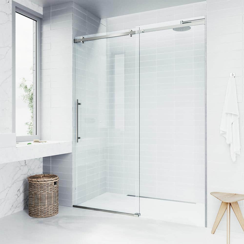 Luca 56-60" Frameless Sliding Shower Door with Clear Glass