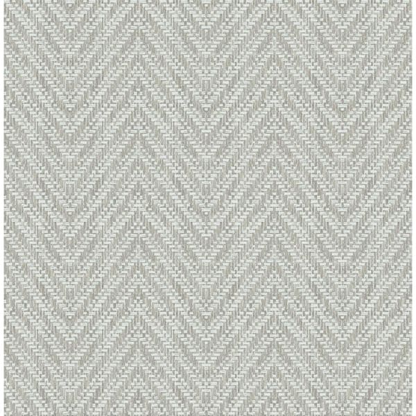 A-Street Prints Glynn Chevron Grey Nonpasted Non Woven Wallpaper Sample