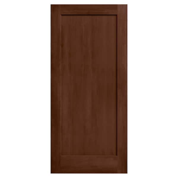 JELD-WEN 36 in. x 80 in. Madison Milk Chocolate Stain Solid Core Molded Composite MDF Interior Door Slab