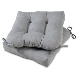 Heather Gray 20 in. x 20 in. Square Tufted Outdoor Seat Cushion (2-Pack)