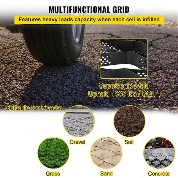 SVOPES Ground Grid, 300 in. x 114 in. x 3 in. Geo Grid for Stabilization, 1885 lbs. /Sqft Plastic Paver for DIY Patio, Walkway