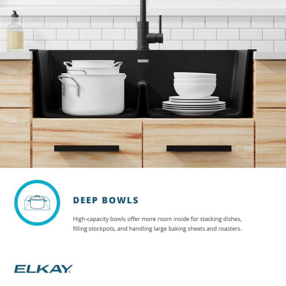 Greystone Quartz Double Basin Drop-In Kitchen Sink