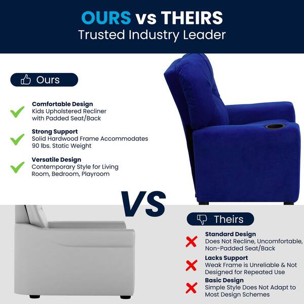 Flash Furniture 19-in Blue Upholstered Kids Accent Chair Flash Furniture 19-in Blue Upholstered Kids Accent Chair
