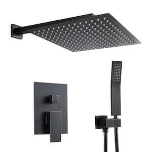 2-Spray Patterns with 1.8 GPM 10 in. Wall Mount Dual Shower Heads with Pressure Balance Valve in Oil Rubbed Bronze