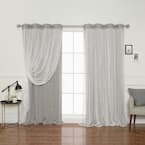 Dove Grommet Overlay Blackout Curtain - 52 in. W x 84 in. L (Set of 2)