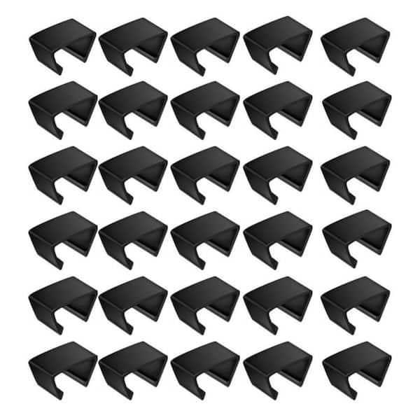 Angel Sar 30-Piece 2.4 in. D x 1.4 in. W x 1.22 in. H Black Plastic Patio Furniture Sofa Clips
