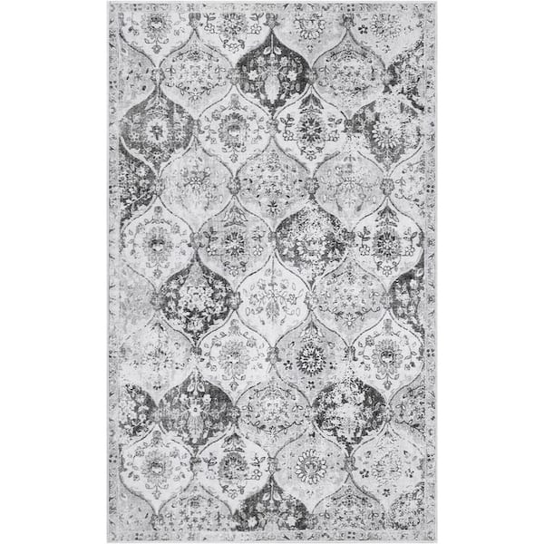 3' x 5' Trellis Washable Non-Slip Rug
