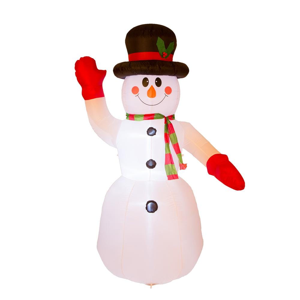 Glitzhome 8.14 ft. H Lighted Inflatable Snowman Decor 1125004439 - The ...