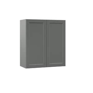 27 in. x 30 in. x 12 in. Designer Series Melvern Storm Gray Shaker Assembled Wall Kitchen Cabinet