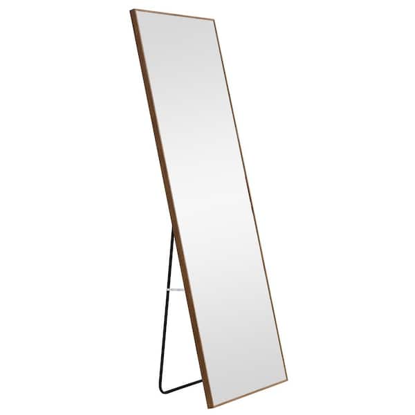 Unbranded 15 in. W x 58 in. H Fourth Generation Rectangle Solid Wood Frame Brown Full Body Mirror, Dressing, Decorative Mirror