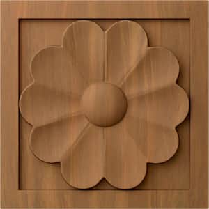5/8 in. x 3 in. x 3 in. Unfinished Wood Cherry Small Medway Rosette