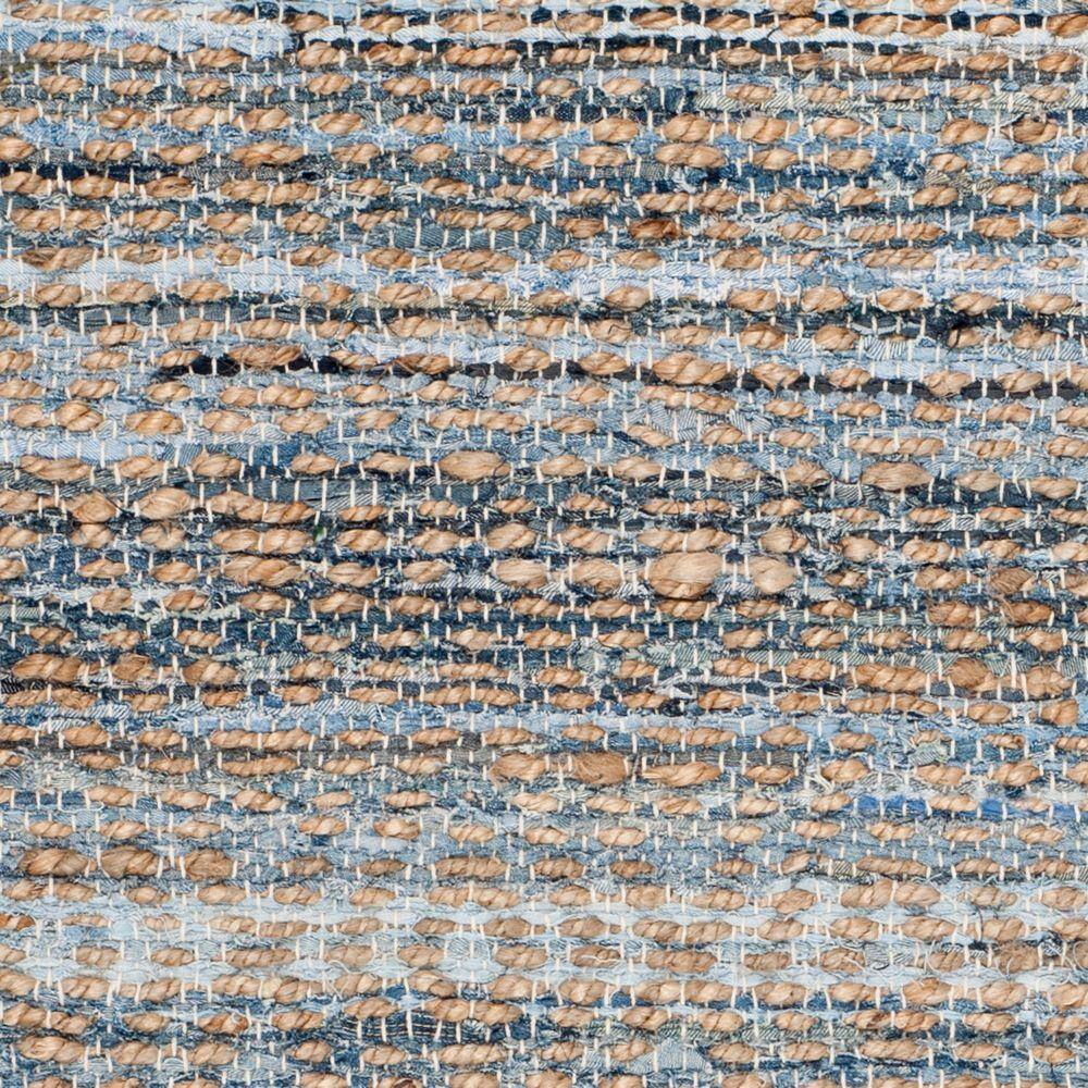 Cape Cod Blue and Natural Handwoven Jute Area Rug 4' x 6'