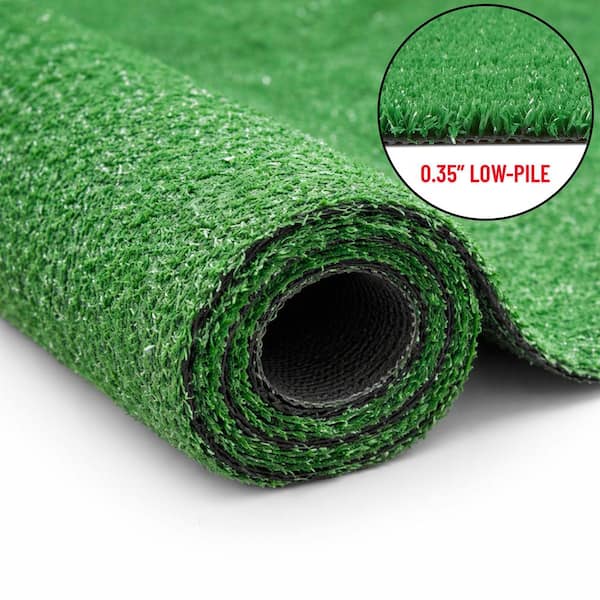 Evergreen 7 ft. x 13 ft. Indoor/Outdoor Green Artificial Grass Area Rug - Playroom, Crafts, Patio, Deck