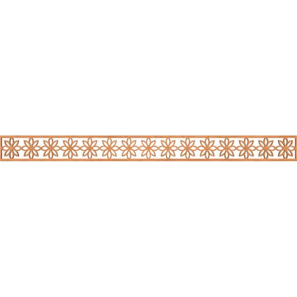 Ekena Millwork Daisy Fretwork 0.25 in. D x 46.375 in. W x 4 in. L Cherry Wood Panel Moulding