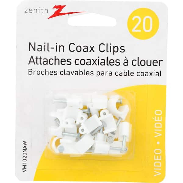 Commercial Electric Coaxial Nail-In Clips, White (20-Pack) Nail 20 Wh - The  Home Depot