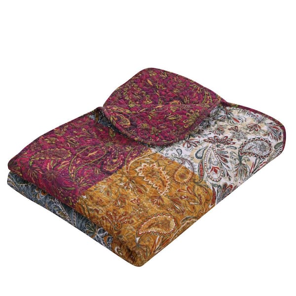 Greenland Home Fashions Paisley Slumber Spice 50 x 60'' Cotton Blend Throw Blanket