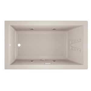 SOLNA SALON SPA 72 in. x 42 in. Rectangular Combination Bathtub with Right Drain in Oyster