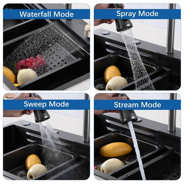 AI シリーズ Siavonce Kitchen Sink Flying rain Waterfall Kitchen Sink Set