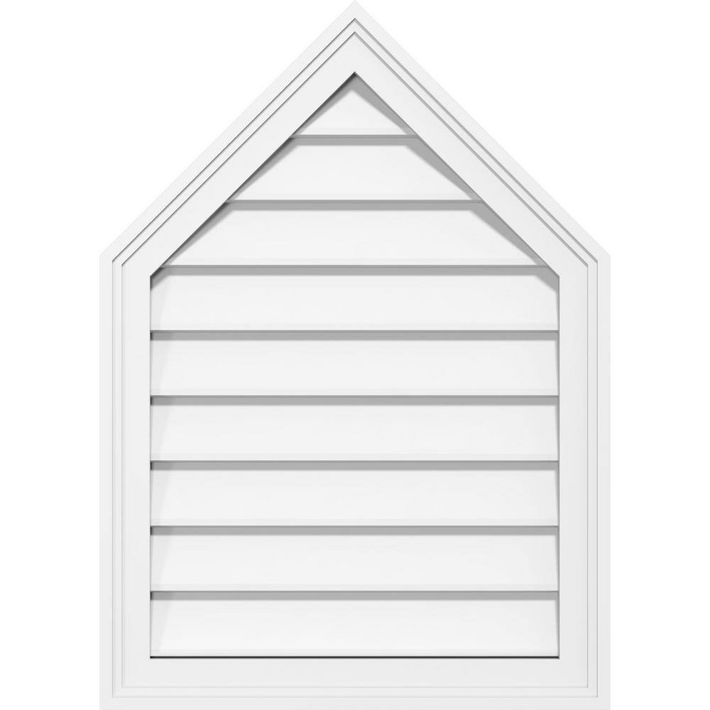 32 in. x 36 in. Steeple White PVC Paintable Gable Louver Vent Non-Functional price history on PriceWatchPro