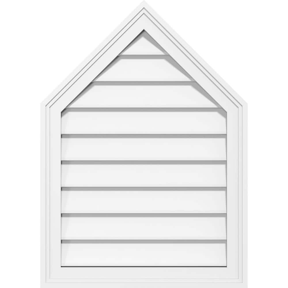 42 in. x 38 in. Peaked Top Surface Mount PVC Gable Vent 9/12 Pitch: Decorative with Brickmould Frame price history on PriceWatchPro