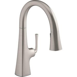 Graze Single-Handle Pull Down Sprayer Kitchen Faucet in Vibrant Stainless