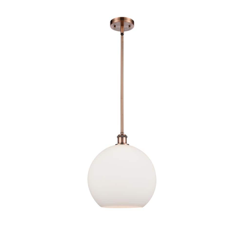 Athens 60-Watt 1 Light Antique Copper Shaded Mini Pendant Light with Frosted glass Frosted Glass Shade price history on PriceWatchPro