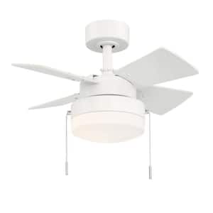 Metarie II 24 in. Indoor Matte White Ceiling Fan with Light