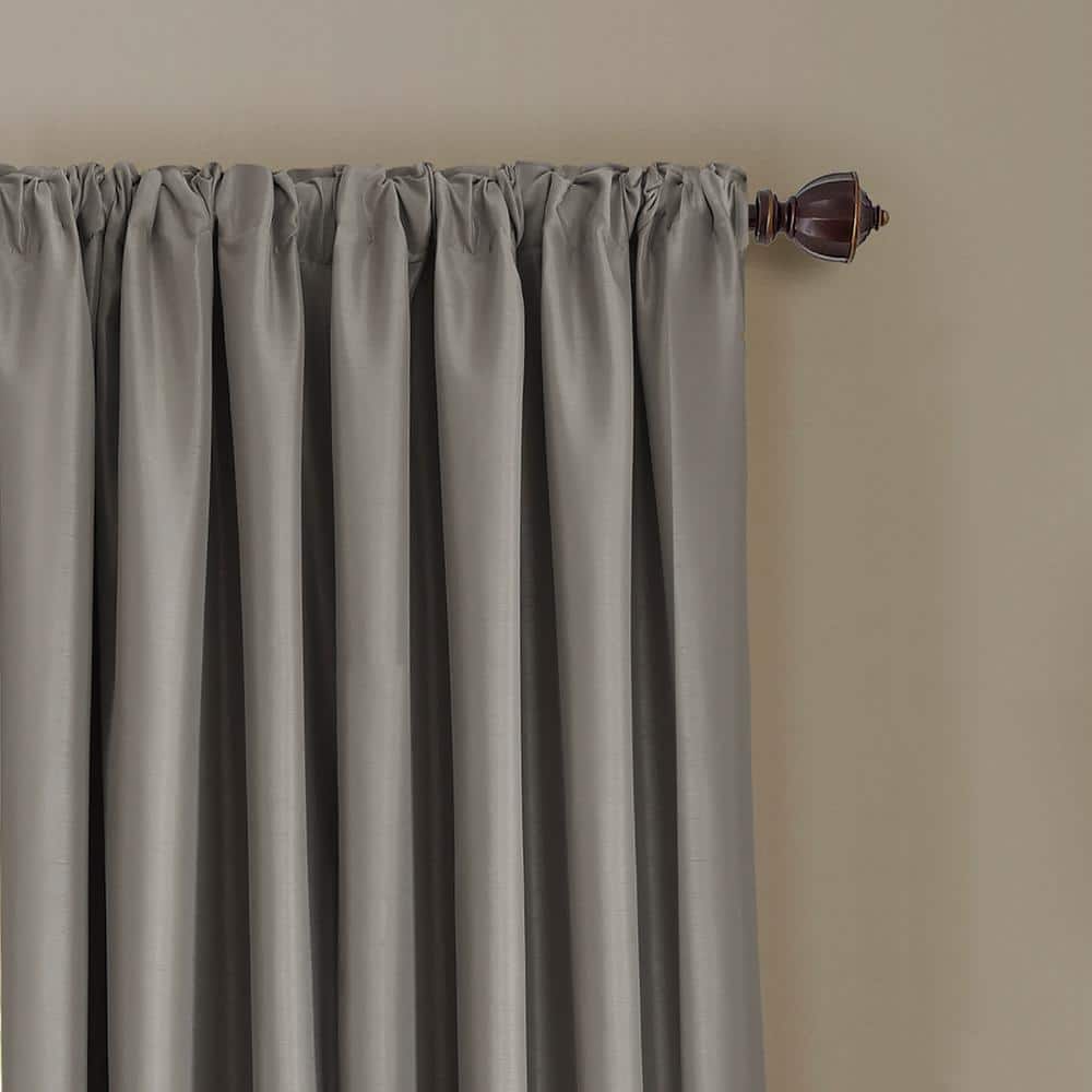 Elegant Gray Polyester Waterfall Rod Pocket Valance
