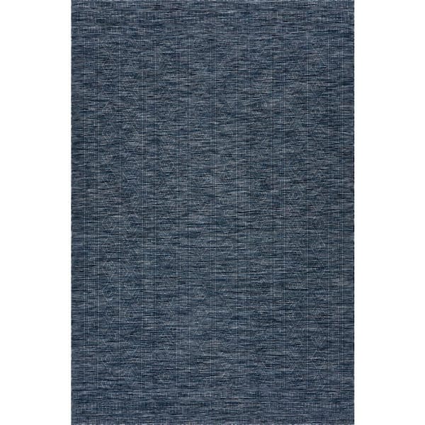Anessae Contemporary Navy 6 ft. x 9 ft. Outdoor Area Rug