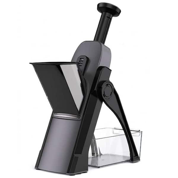 ABS Stainless Steel Adjustable Thickness Mandoline Slicer with Non-Slip Base, Easy Clean, Food Safe, Black