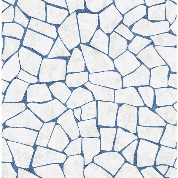 CASA MIA Skin Effect Off White and Bleu Paper Non-Pasted Strippable Wallpaper Roll (Cover 56.05 sq. ft.)