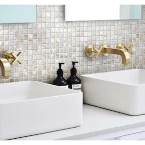 White 12 in. x 12 in. Square Polished Natural Shell Mosaic Tile (20 sq. ft./Case)
