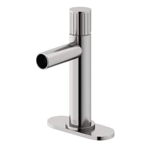 Ashford Single Handle Single-Hole Bathroom Faucet Set with Deck Plate in Brushed Nickel