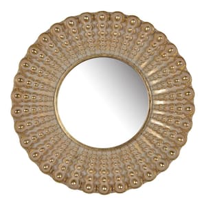 2.6 in. W x 18.5 in. H Polyresin Frame Gold Wall Mirror