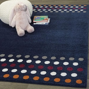 Dots Navy 5 ft. 3 in. x 7 ft. Dots Area Rug
