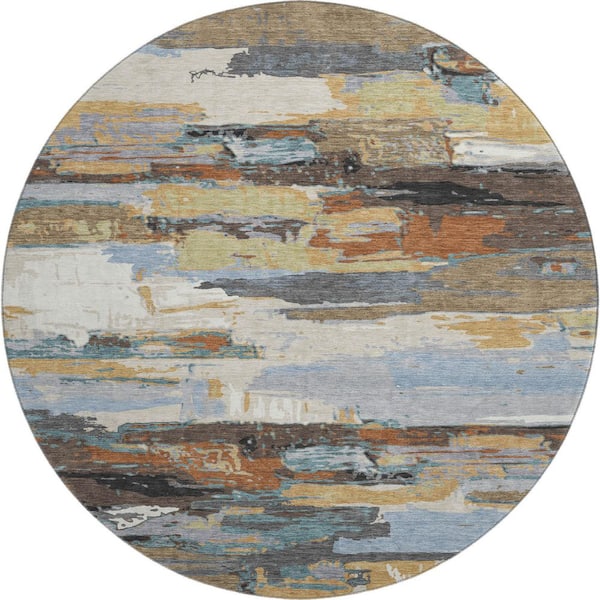 Addison Rugs Mayfield Premium Machine Washable Abstract AMF2249 Mocha 8 ...
