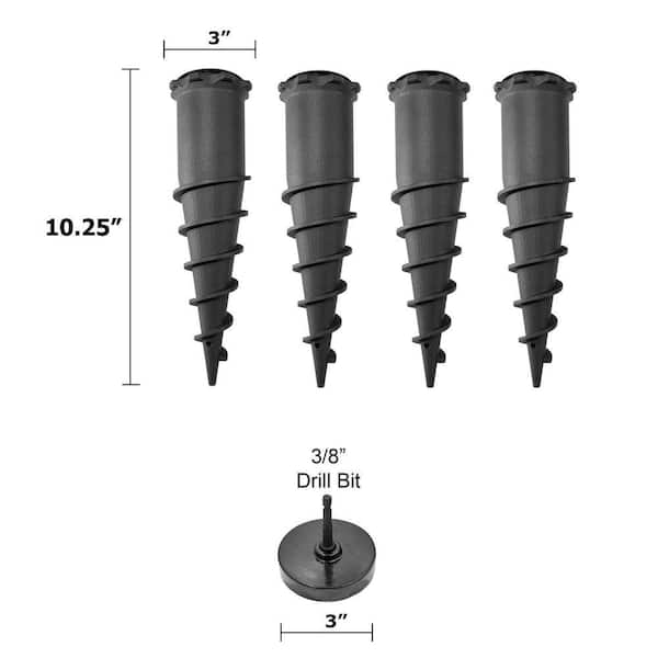 Ground Spike Anchor Kit-4-Pack with Drill Chuck GS204 - The Home Depot